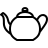 Tea kettle in outline style