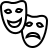 Theatre masks in outline style