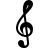 Treble clef in fill style