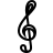 Treble clef in outline style