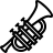 Trumpet in outline style