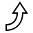 Up arrow (curved) in outline style