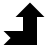 Up arrow (right-angle) in fill style