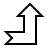 Up arrow (right-angle) in outline style