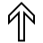 Up arrow (thick) in outline style
