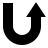 Up arrow (U-turn) in fill style
