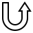 Up arrow (U-turn) in outline style
