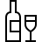 Wine bottle in outline style