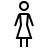 Woman's toilet in outline style